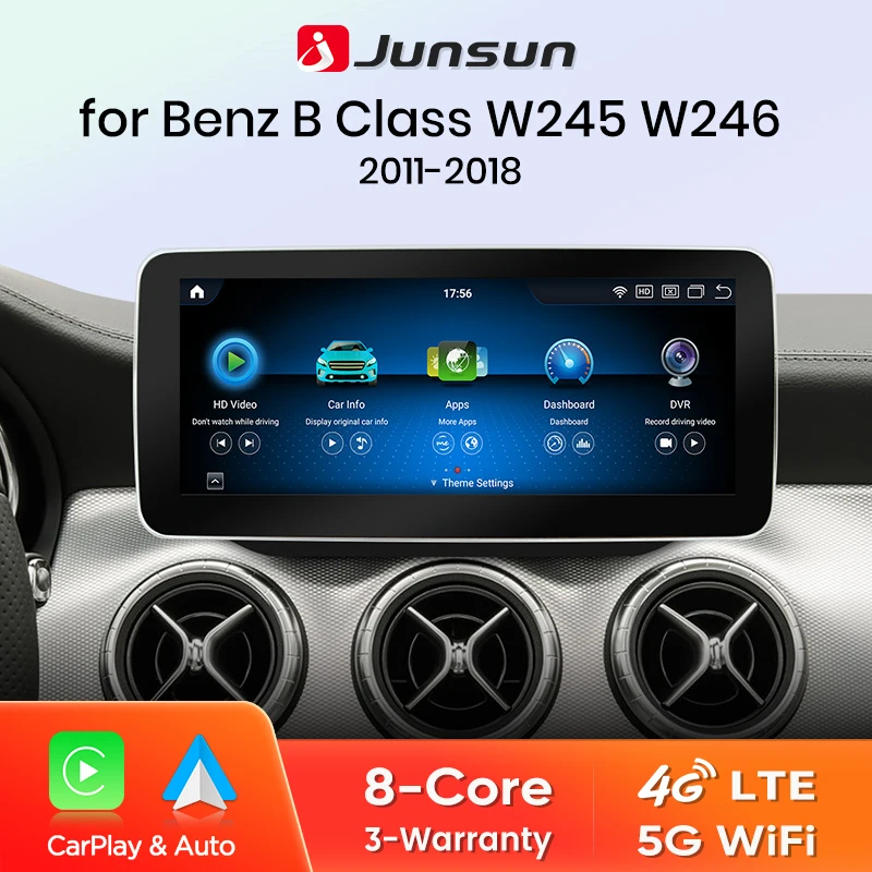 Junsun Qualcomm 665 Draadloze CarPlay Android Auto Radio Voor Mercedes Benz B Klasse W245 W246 2011-2018 GPS Intelligente Systeem - afbeelding 2