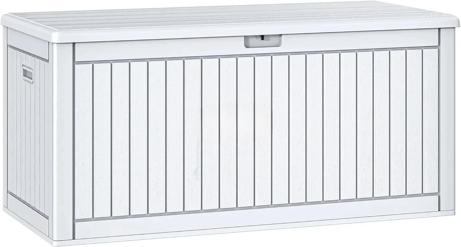 

260 Gallon Extra Large Deck Box, Double-Wall Resin Outdoor Storage Box with Flexible Divider for Patio Cushions Pool