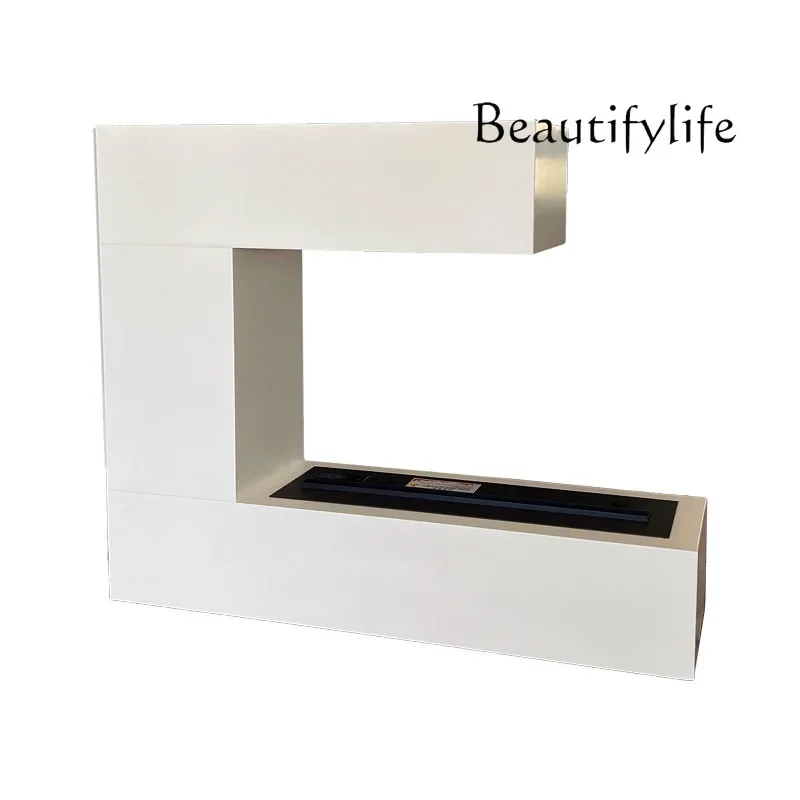 X36 French Light Luxury Cream White Fireplace Decorative Cabinet Post-modern Simple Atomized Fireplace Solid Wood