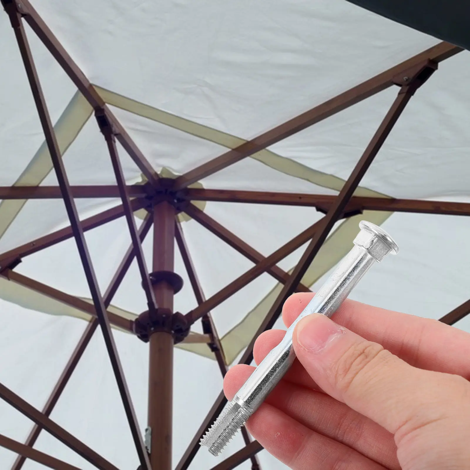 Outdoor Umbrella Handle Shaft Replacement Steel Metal Patio Umbrella Accessory Side Hanging Parasol Part Handle Shaft