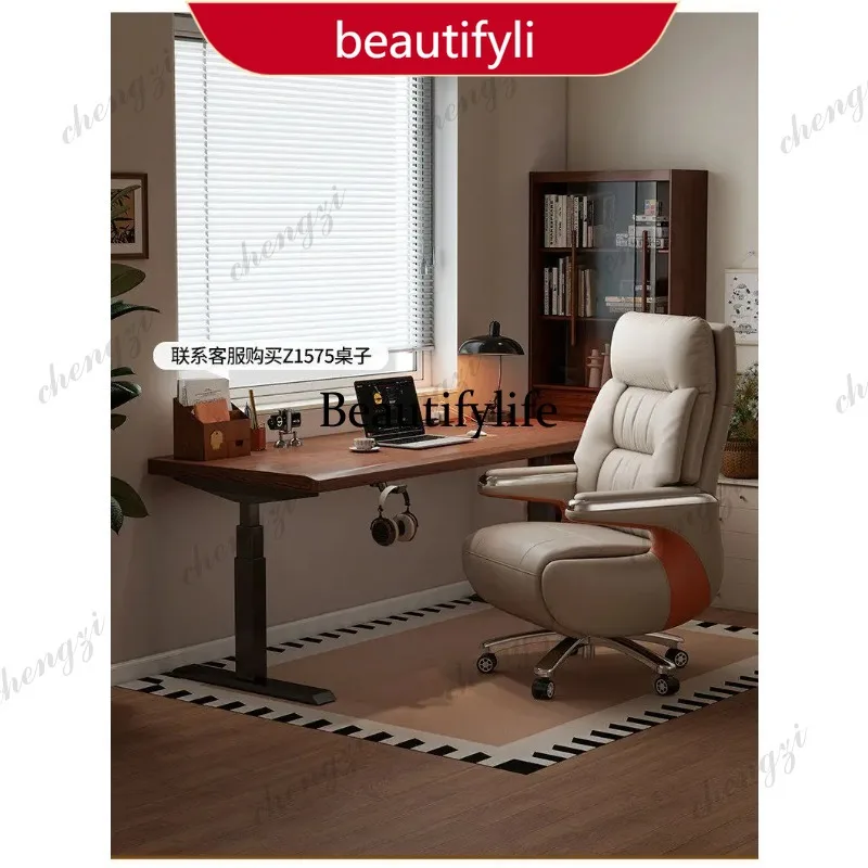 

45 Smart Electric Genuine Leather Office Chair - Reclining Massage Executive Desk Chair for Home and Business Use Furniture