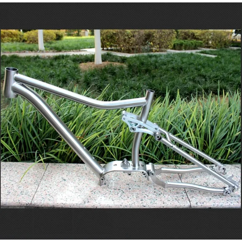 Titanium Full Suspension Bike Frame Titanium Mountain Bike Frame Bafang G510 Titanium E-bike Frame