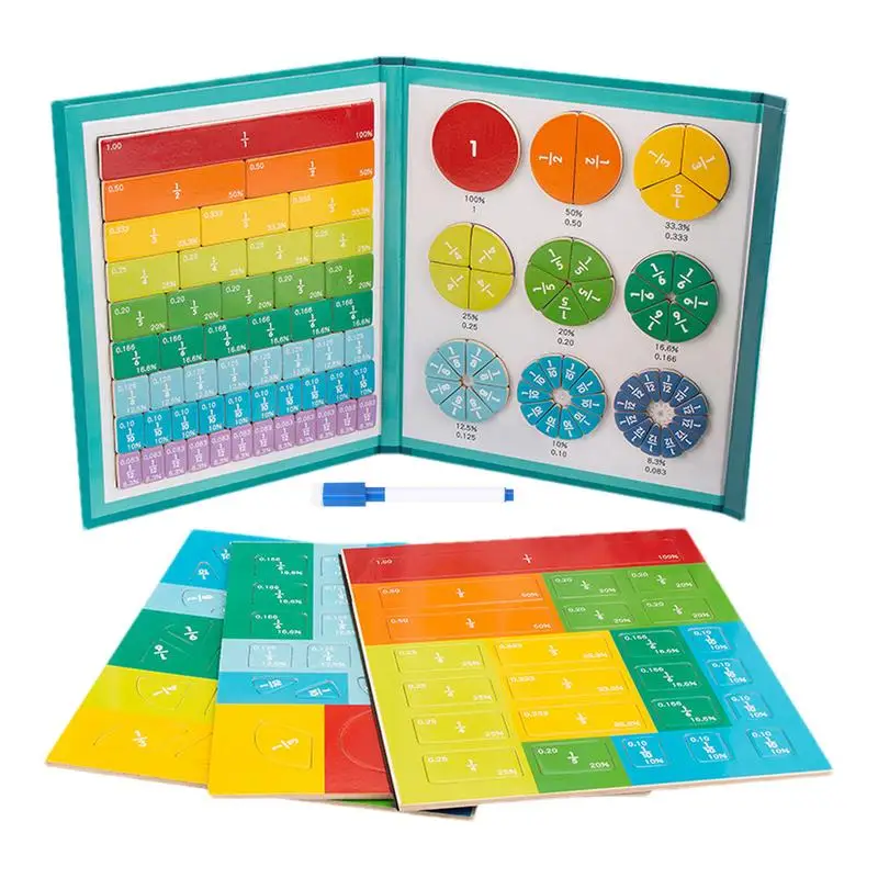 Magnetic Fraction Tiles Fraction Learning Resource Math Manipulative Engaging Math Game Interactive Magnetic Counter Colorful