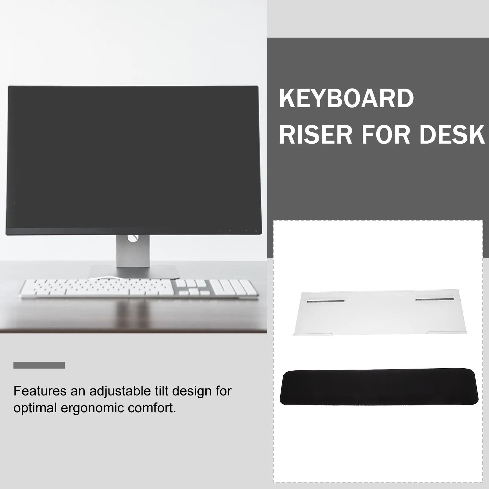 

Keyboard Riser Stand Acrylic Ergonomic Tilt Desktop Keyboard Rest Wrist Pad for Supplies Desk Accessories