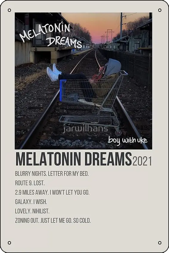 Classic Minimalist Album Melatonin Dreams Poster Metal Tin Sign 12 X 8 Inch Funny Man Cave Home Office Bar Decor