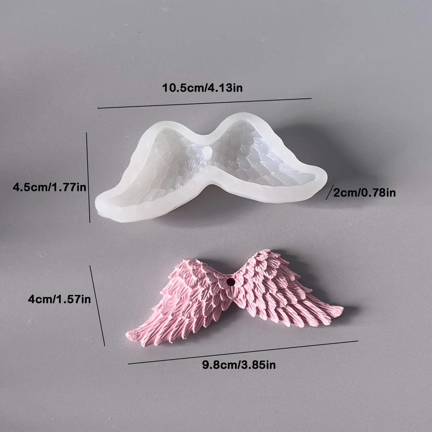 1pc Angel Wings Pendant Silicone Mold, Car Air Freshener Hanging Mold, Resin Casting Mold, Diffuser Stone Plaster Mold
