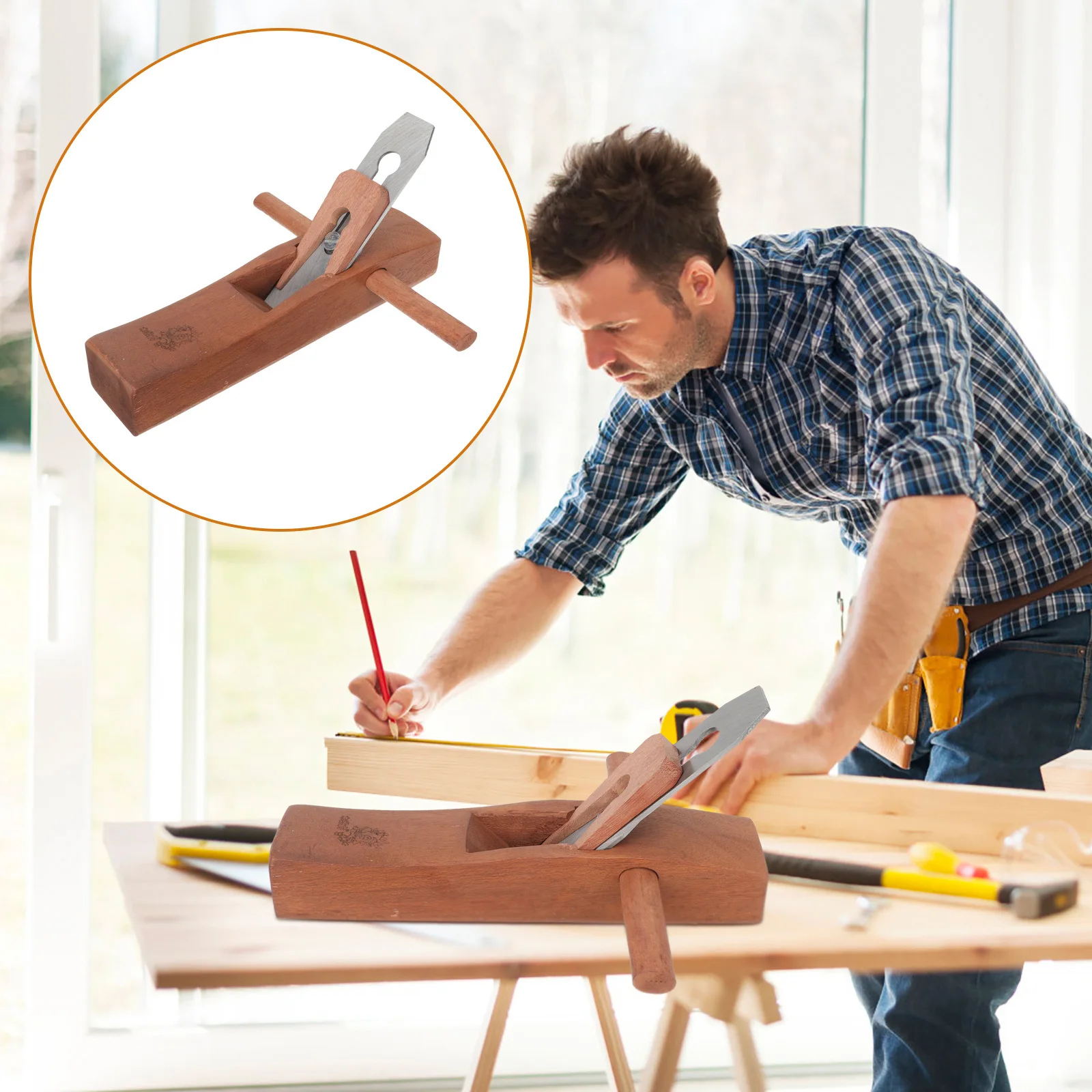 Cepilladora manual para carpintería de palisandro, bordes planos, herramienta ligera para carpintero, para recortar, pulir, accesorios de carpintería