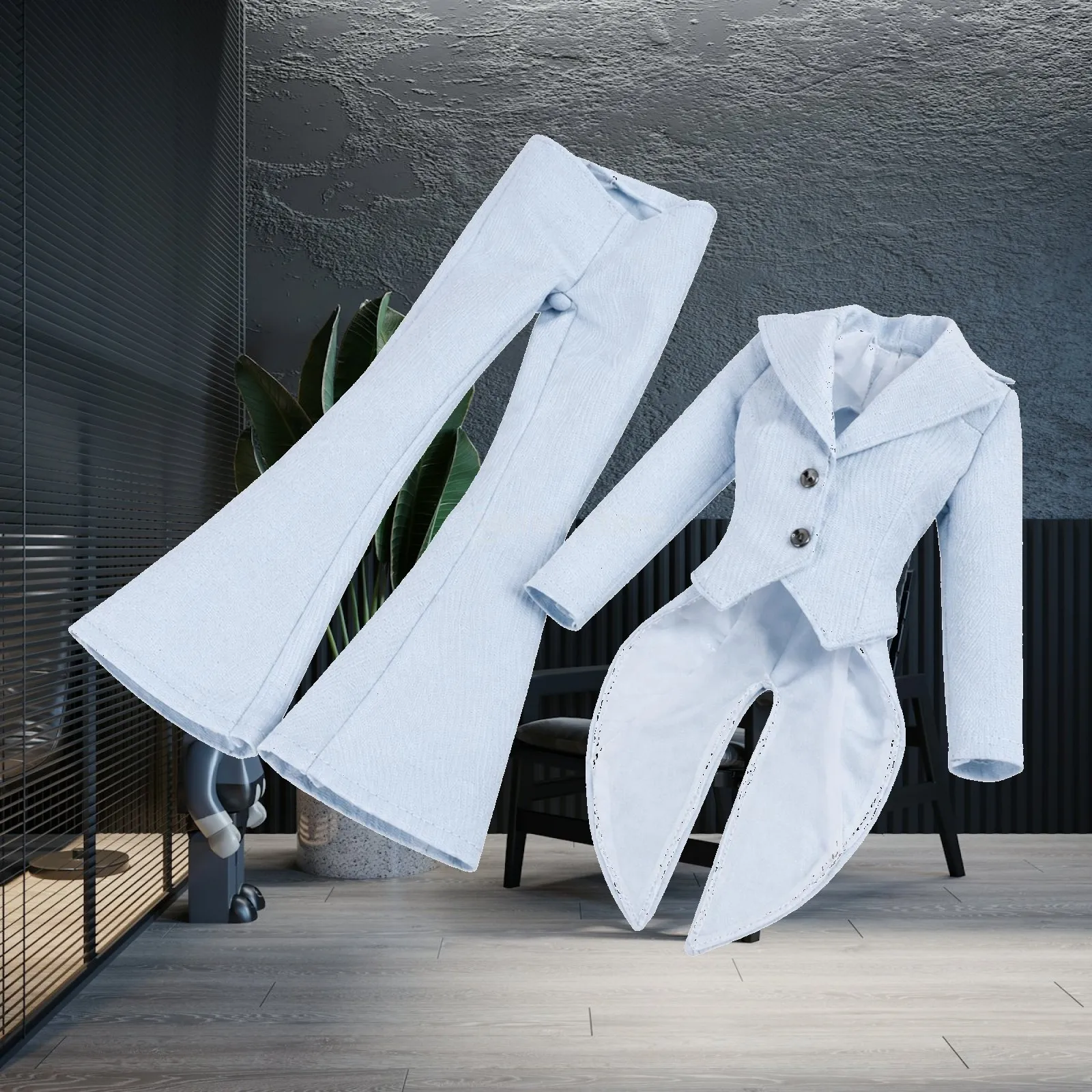 Dress Up Doll Set Women Formal Suit Polyester 3 Piece Attire for 12 Inch Figure Styling and Decor