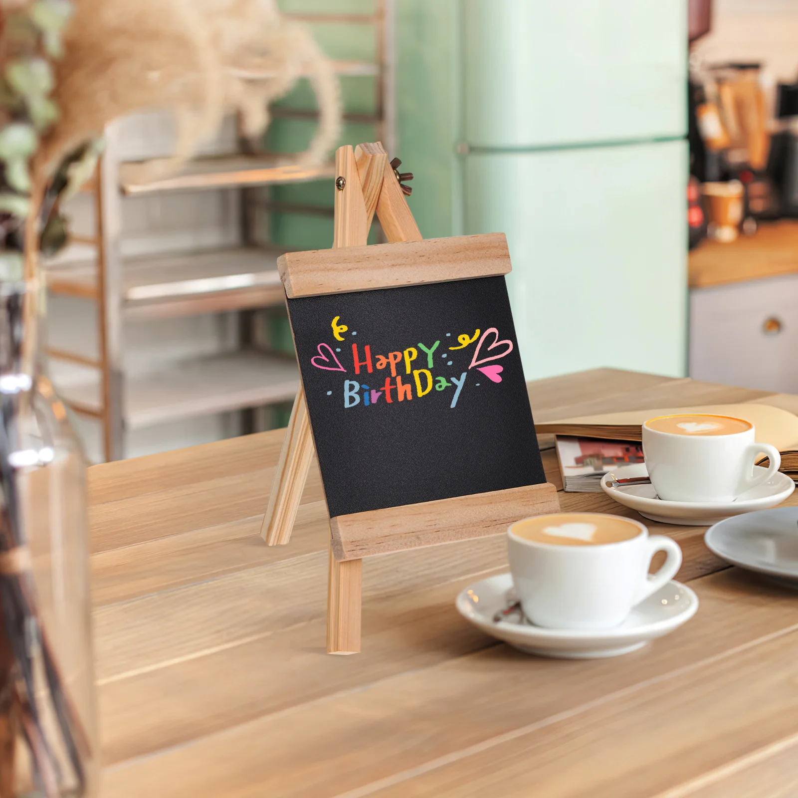 

1pcs Small Chalkboard Tabletop Wooden Blackboard Sign For Restaurant Menu Board Dessert Table Decor Chalk Board Easel