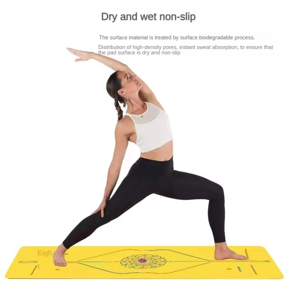 Rainbow Yoga Mat Pu Natural Rubber customized design Non-Slip Exercise Fitness Mat Body Line Thickened Mat