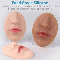 Asian faces Silicone Lip Mold Beauty Makeup Embroidery Practice Noses Lip Tattoo Training Skin Supplies Realistic Design