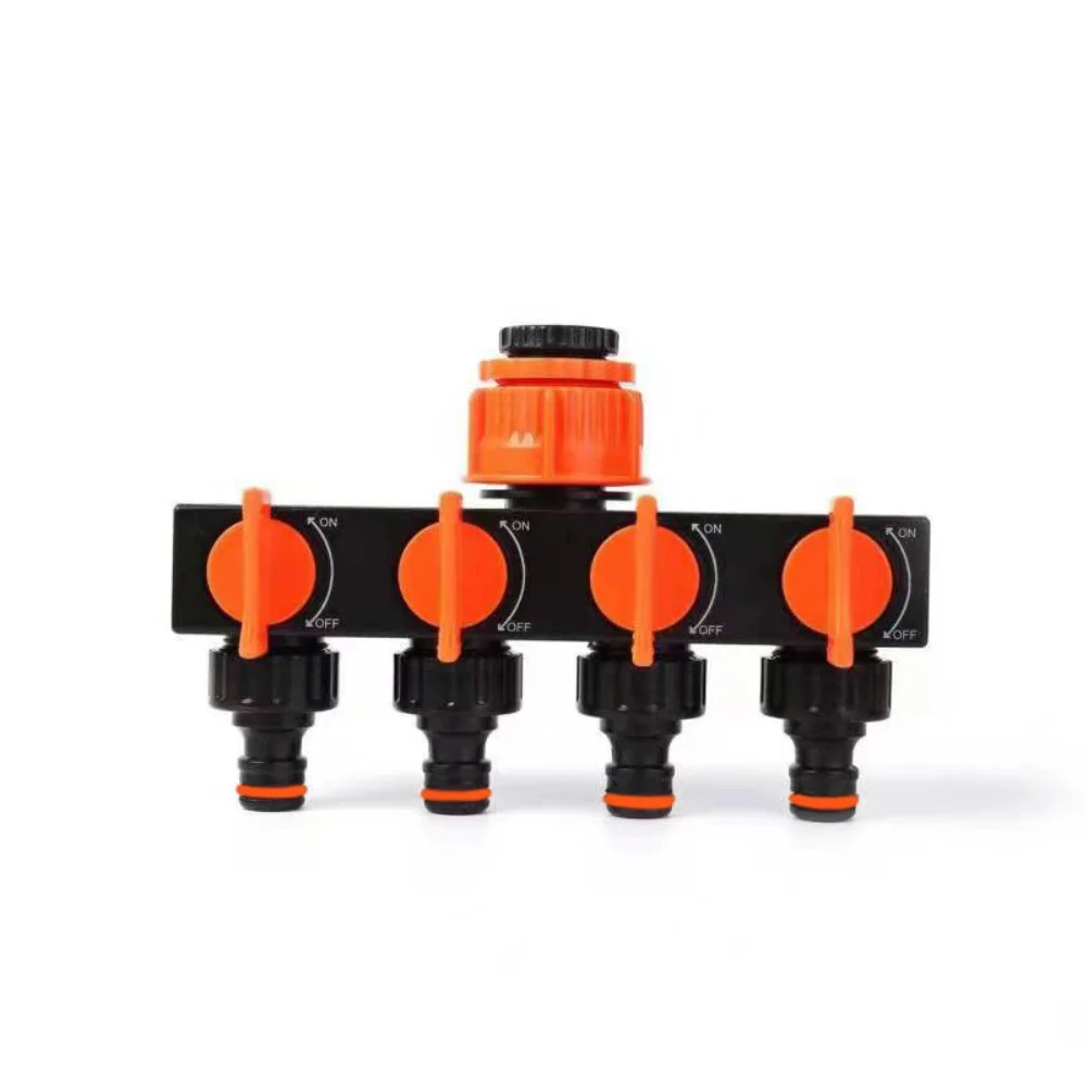 4 Way Water Hose Splitter Leakproof Connector for Garden Irrigation with Adjustable Outlets and Easy Faucet Connection