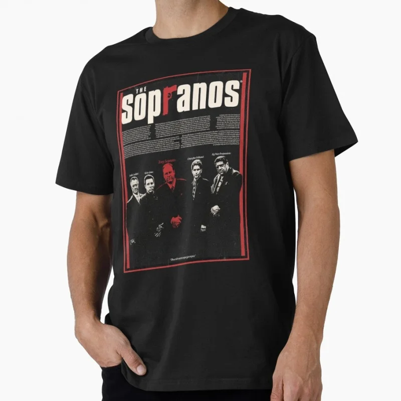

The Sopranos VHS Cover Vintage Crime Movie Gift t shirt Men's 100% cotton O-Neck Short Sleeve Graphic clothes All size tee S-6XL