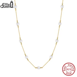 EFFIE QUEEN-gargantilla de perlas barrocas naturales chapadas en oro de 14K para mujer, collares de plata de ley 925, joyería hecha a mano GPN19
