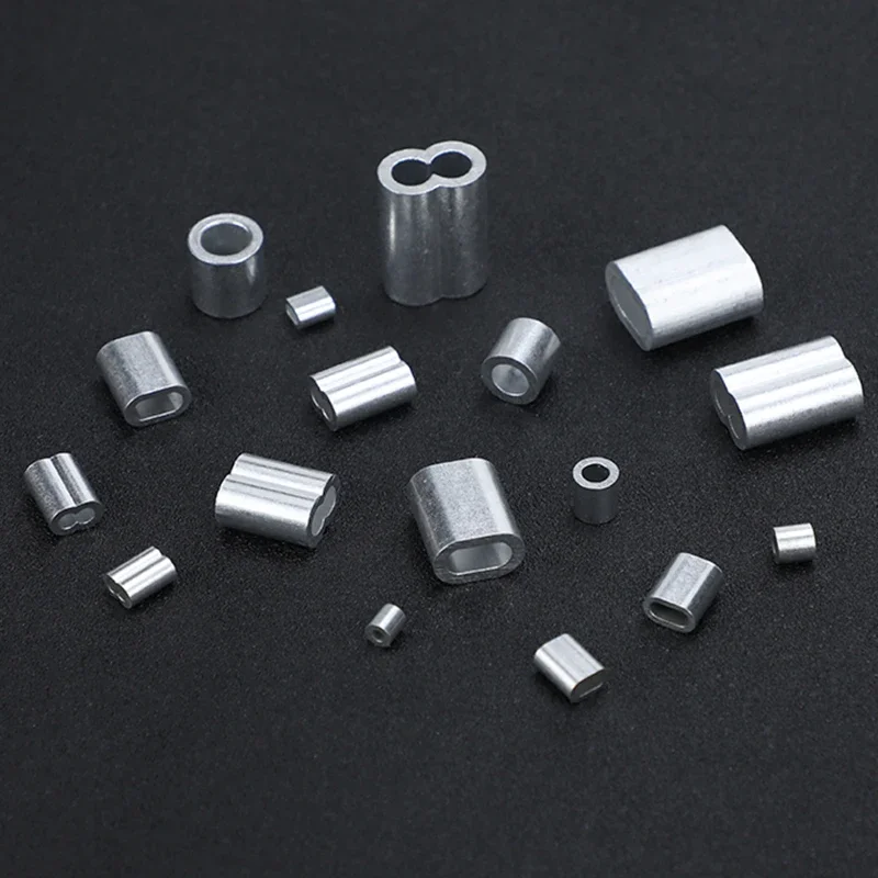 Picture 5: Wire Rope Fixed Aluminum Sleeve Pressed Oval Aluminum Clip Connector Lock Circle 0.5/1/2/3/4/5/6/8/10/12~26mm Al Fixed