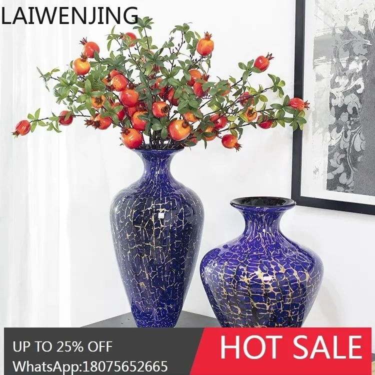 HLZ Light Luxury Vase Ornament European Style Living Room Entrance TV Cabinet Vase Creative Flower Arrangement Vase