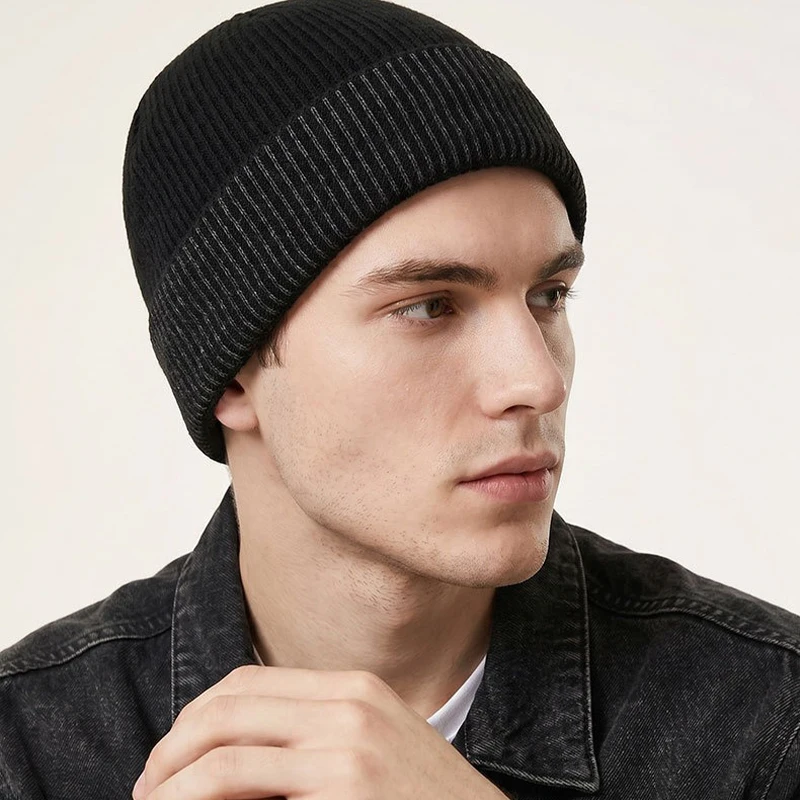 Super Warm Winter Beanie Hat Windproof Double Layer Fleece Lined Knit Cap Soft Ear Defense Cold Weather Thermal Caps Unisex