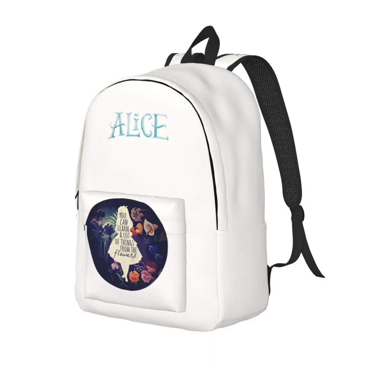 Outdoor Alice Retro Washable Versatile Disney Alice in Wonderland Film Handbag For Boy Girl Knapsack Back To School Gift