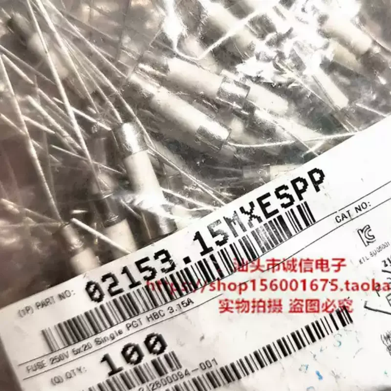 5-100pcs 02153.15MXESPP ceramic fuse tube T3.15A 250V 5 * 20MM with pins
