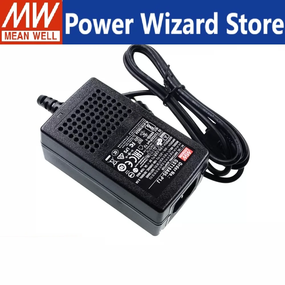 MEAN WELL GST18A  P1J Industrial Adaptor 5V 7V 9V 12V 15V 18V 24V 28V 48V Meanwell Switching Power Supply