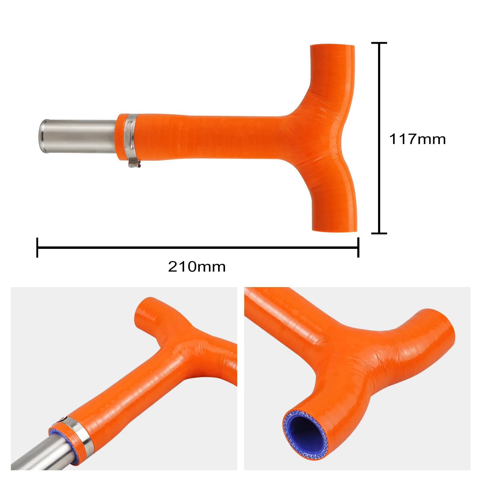 NICECNC For Husqvarna TE300 TE300i TE250 TE250i FE 350 450 501 2024 TX300 TC125 2023-2024 210MM Frame T-Piece Radiator Hose Kit