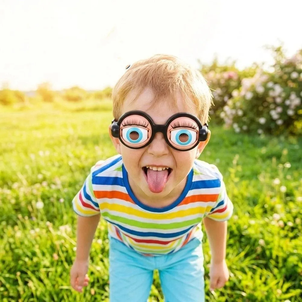 

Pull String Funny Glasses Toys Plastic Material With eyelashes Crazy Eyes Props Party Decor Christmas Party Novelty Glasses