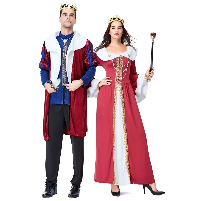 Medieval Royal Storybook European Emperor King Queen Costume Halloween Carnival Mardi Gras Party Outfits Dress