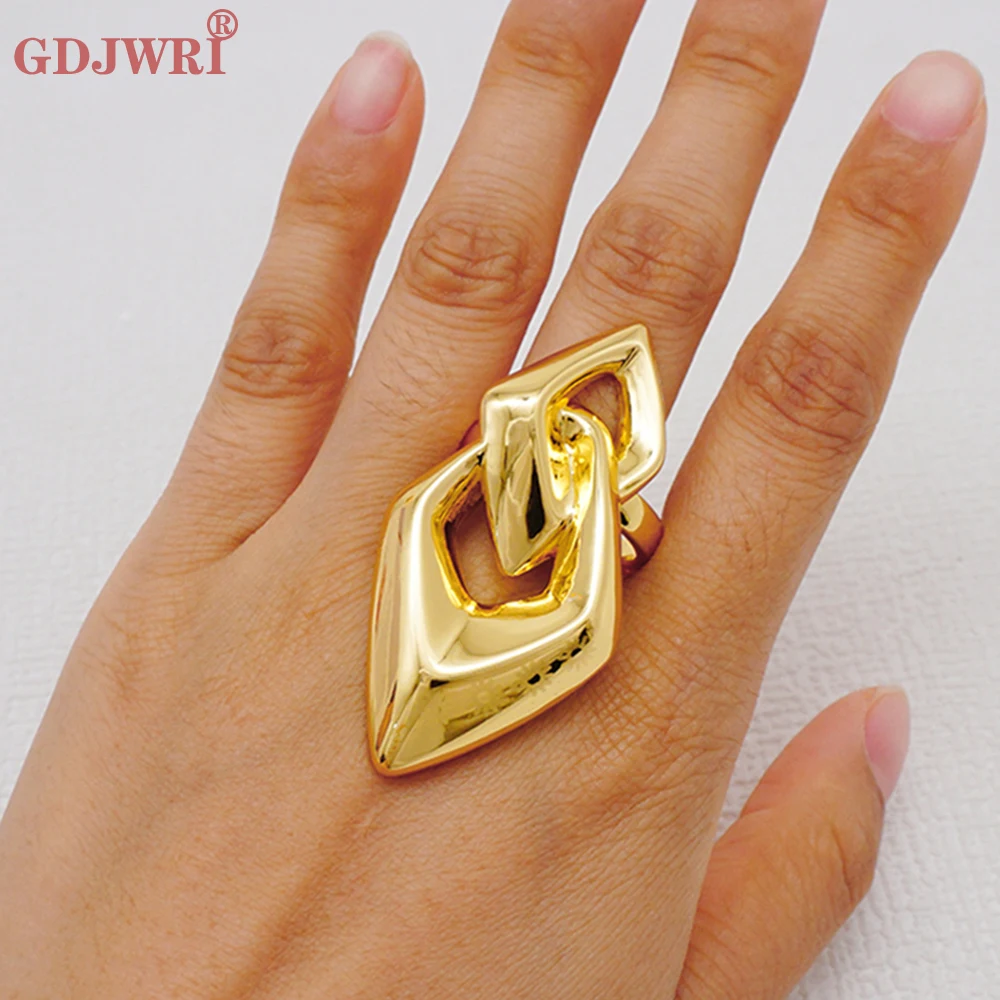 

Dubai Ring For Women Luxury Moroccan France African Gold Color Ring Copper Wedding Party Finger Ring Statement Jewelry Gift