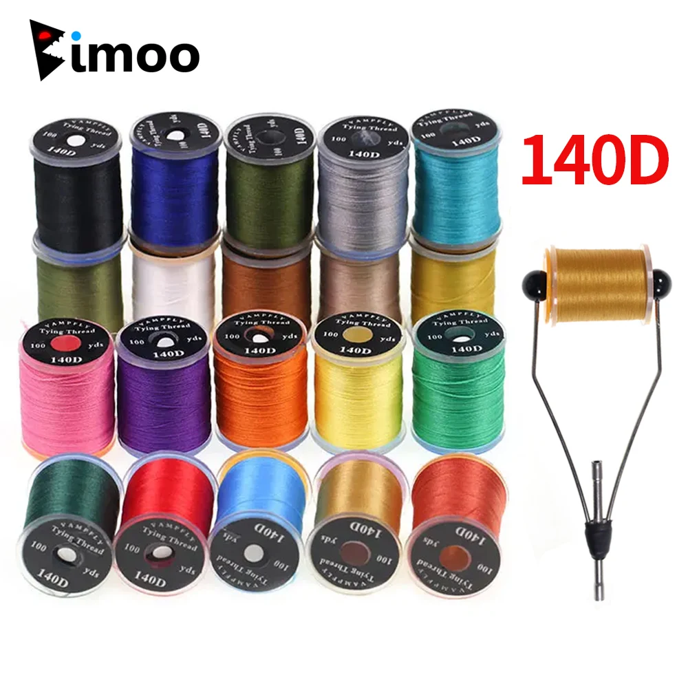 2 piezas de hilo de seda 140D para atado de moscas # 6~ # 14 Bobinas de Hilo para Atado de Moscas Secas y Húmedas, Material para Atado de Streamers, Herramienta para Atado de Moscas