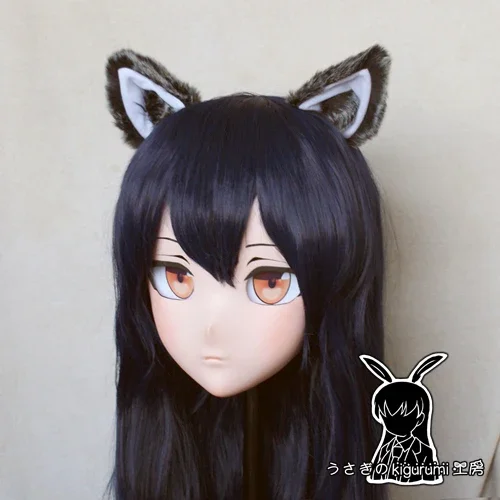 (Rabbit 19) Resin Crossdress Pretty Girl 3/4 Head BJD Doll Mask Cartoon Anime Arknights Texas Cosplay Kigurumi Mask Crossdresser