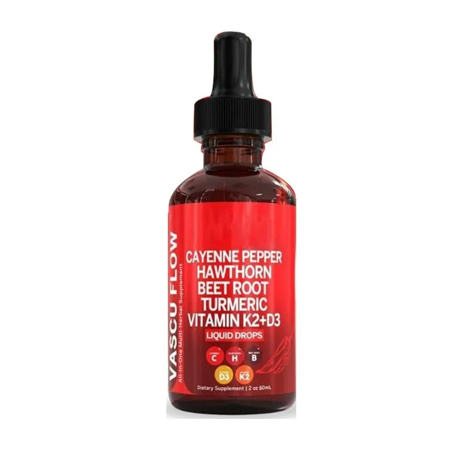 Cayenne Pepper Drops,Natural Cayenne Pepper Extract Liquid 60ml with Hawthorn Berry Vitamin D3 K2 Beet Root