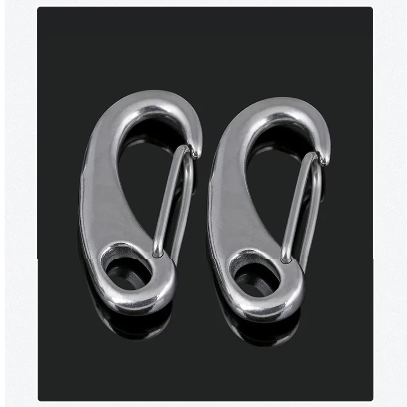 304 Stainless Steel Multifunctional Egg-Shaped Spring Buckle Hook Hiking Camping Diving Belt Hiking Buckle Quick Hanging Shackle