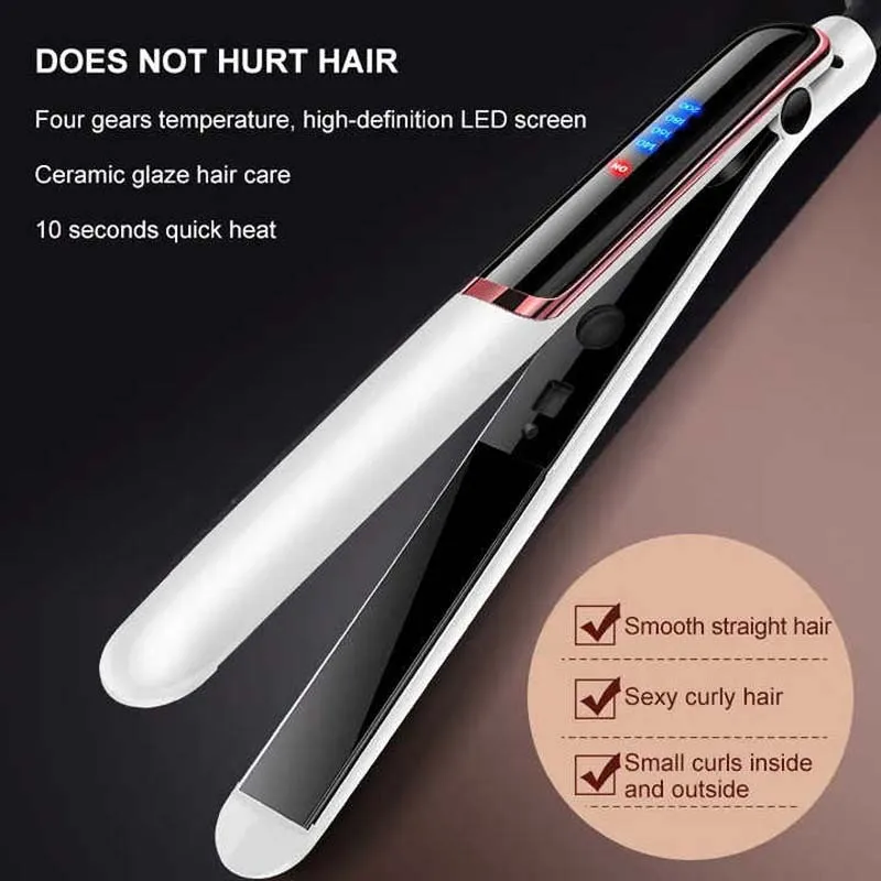 4 Temperature Ceramic Hair Straightener Flat Iron With 140 To 200 ℃ Adjustable Heat Settings For Different Hair Types Styling