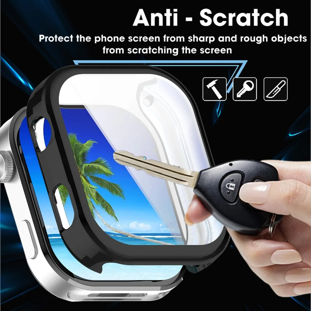 Hard TPU Case for Redmi Watch 6 Screen Protector Protection Bumper Film+Case Anti-Scratch Cover for Redmi Watch 6 Shell