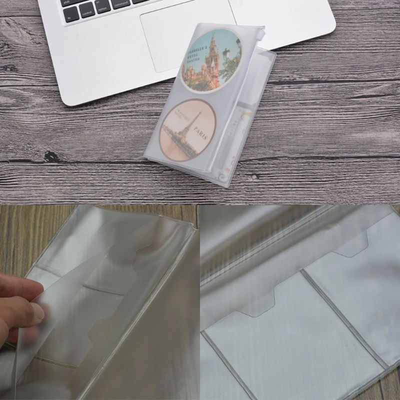 Reise Notebook PVC Zipper Tasche Karte Passport Organizer Wasserdicht Lagerung Halter