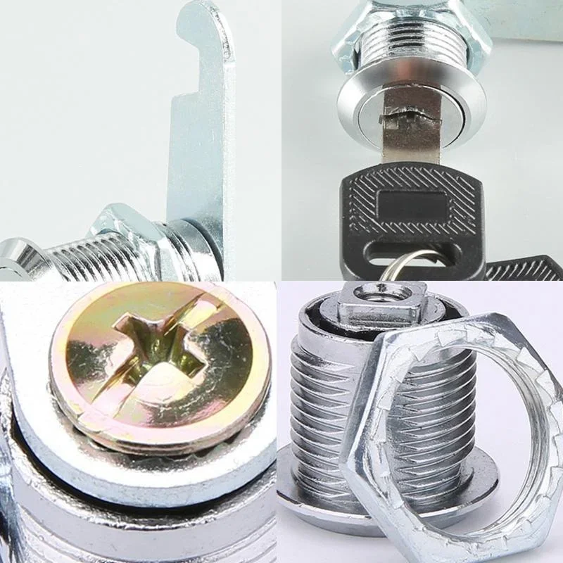 2Pcs Classic Security Lock Metal Cylinder Cabinet Locker 16 20 25 30 Mm Cam Lock with Keys Heavy Duty Mailbox Drawer Security