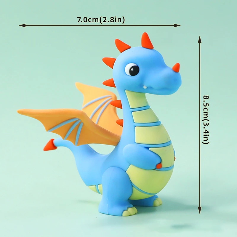 Jurassic Dinosaur Cake Topper Fire Dragon Stegosaurus Brachiosaurus Beeldjes voor Kid Cartoon Verjaardagsfeestje Cake Decor Supplies