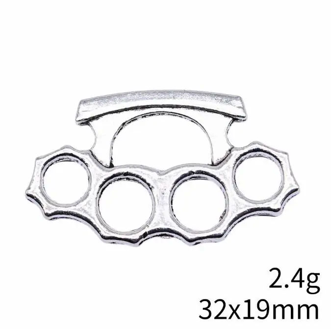 20pcs 32x19mm Tibetan Silver Alloy Charm Big Knuckle Dusters Punk Pendant Crafts LL021