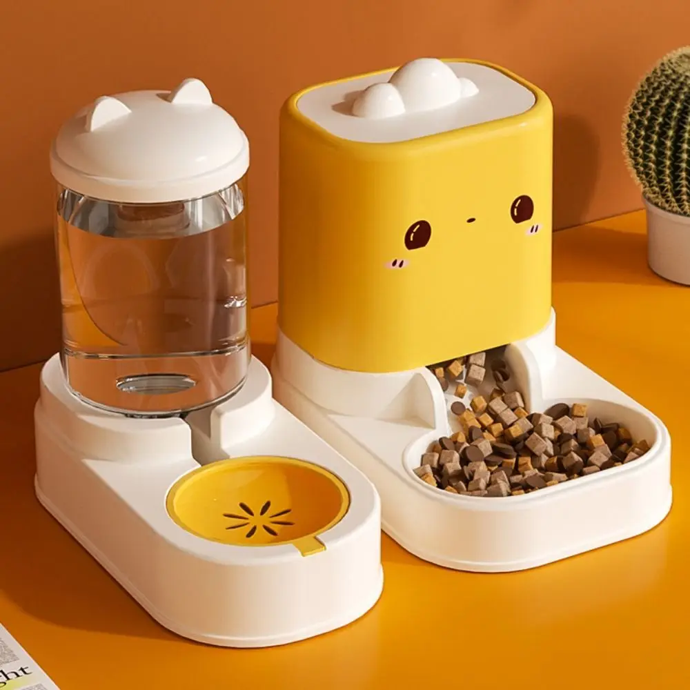 Mangeoire automatique pour chat de grande capacité, distributeur d'eau Anti-déversement Durable pour animaux de compagnie, mangeoire en plastique en forme de dessin animé pour chien, multi-animaux domestiques