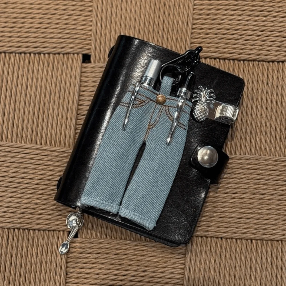 Pocket Pen Organizer Denim Pen Holder Jean Pants Denim Pencil Holder Charm Elastic Strap Vintage Style Planner Clip