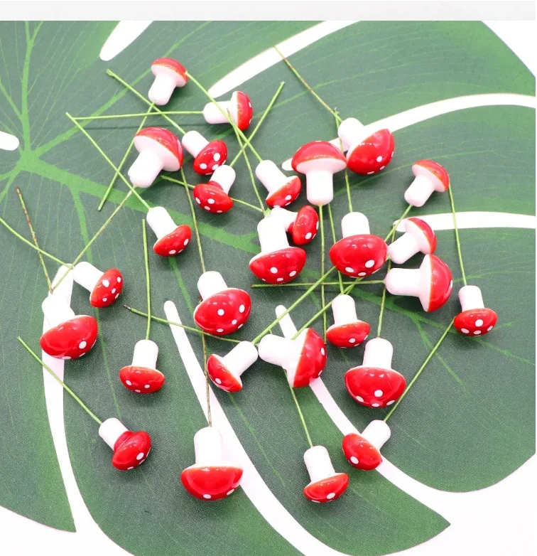 

100PC Home Decoration Artificial mushroom Fake Green Plant Indoor And Outdoor Decor Weddings And Festival Artificial Plant Decor