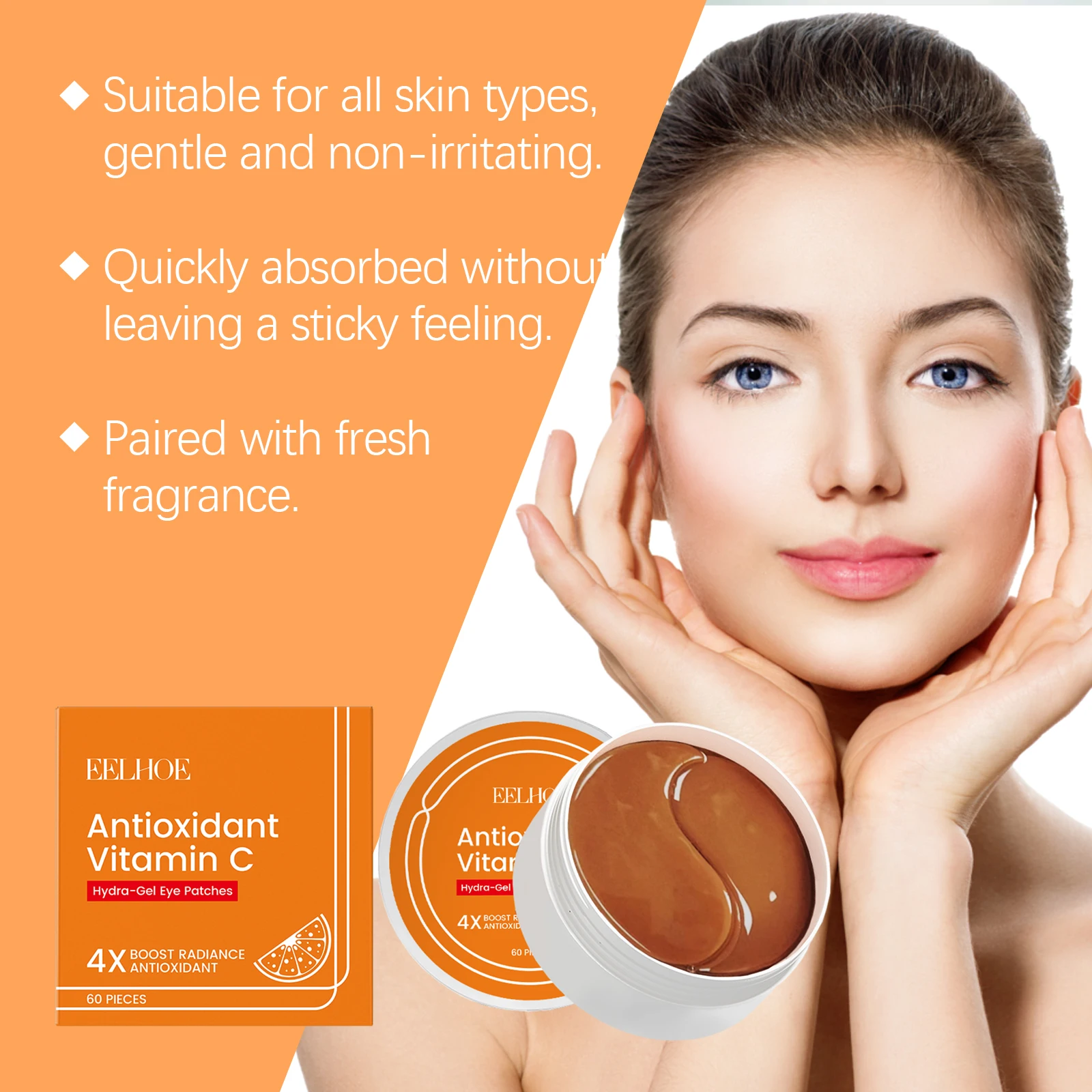 

EELHOE Vitamin C Under-eye Patch Eye Bag Care Cool Moisturizing Skin Around The Eyes Eye Mask Patch