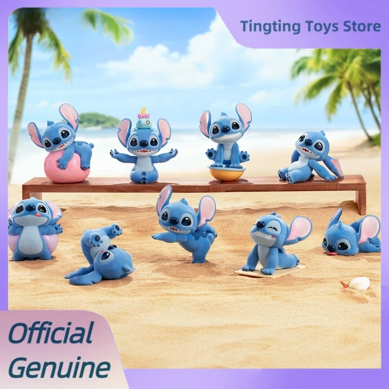 

Подлинная серия Disney Stitch Energy Yoga, слепая коробка, милая строчка, флокированная фигурка, кукла, коллекционный орнамент, игрушки, загадочная коробка, подарок