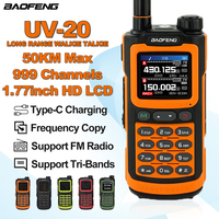 BAOFENG UV-20 Walkie Talkie Waterproof Dual Band High Power Support Type-C CB Ham Radios 50KM Long Range Two Way Radios BF-UV20