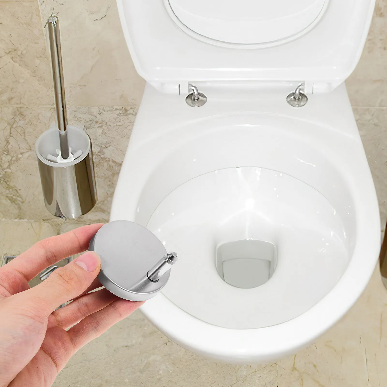 

2Pcs Toilet Seat Fixing Screws Hinges Mats Stainless Steel Rubber Hardware Kit Prevent Slipping Universal Toilet Cover