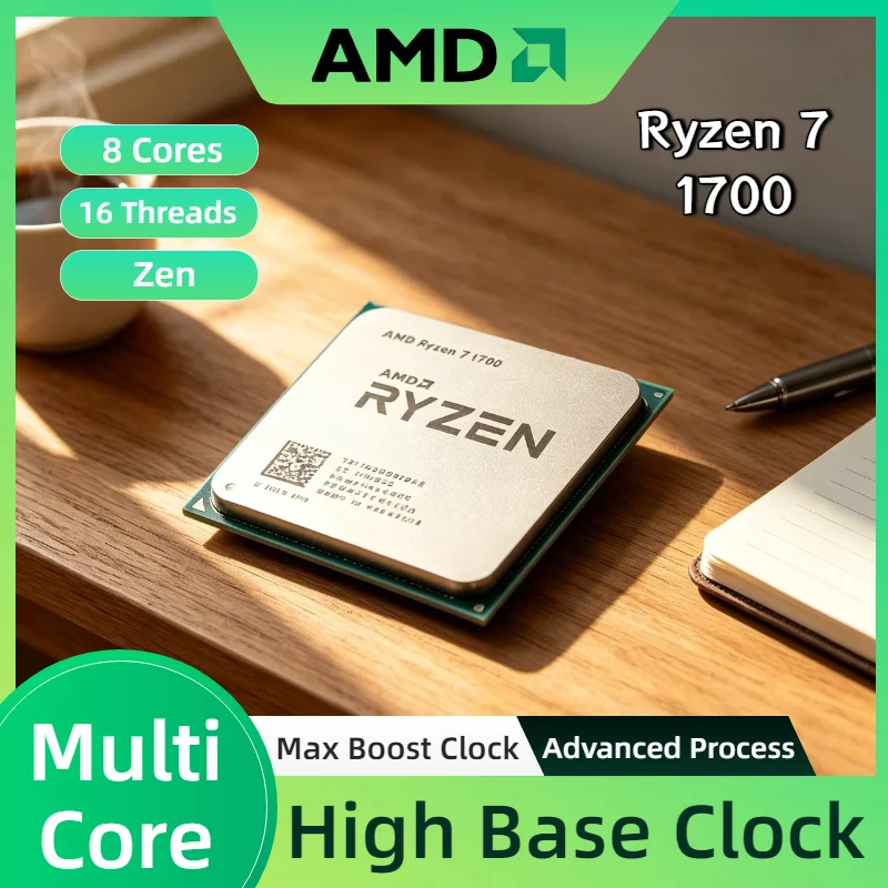 AMD Ryzen 7 1700 8-Kern 16-Thread 3,0GHz Boost 65W AM4 Desktop-Gaming-Prozessor Ohne Verpackung Pro Max 4K Einheit