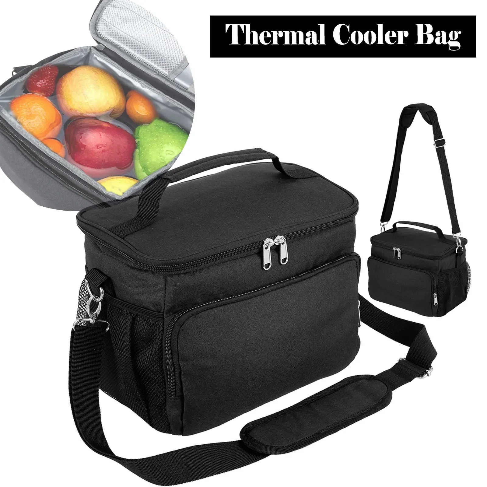 

Insulated Meal Bag Large Cooler Bag Reusable Meal Box Water-Resistant Leakproof Meal Organizer Can Cross Thermal Meal Lunch Bag
