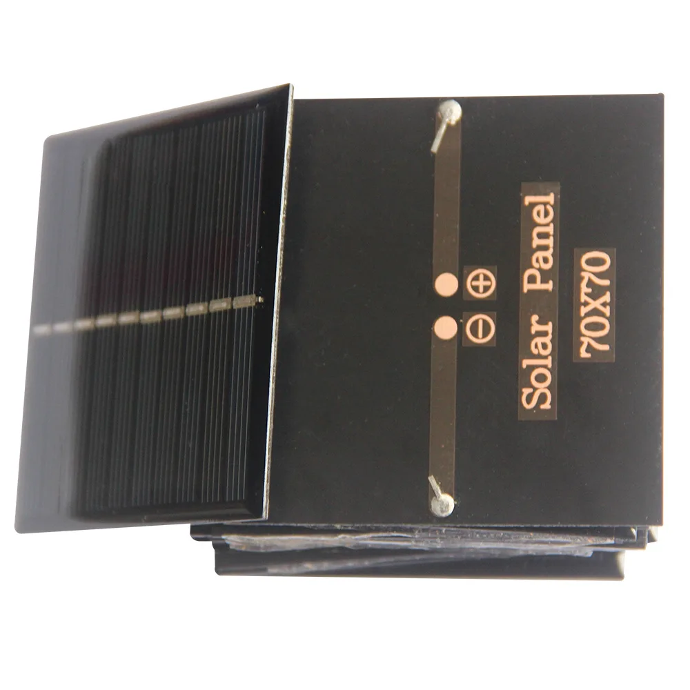 0.7 واط 5 فولت لوحة طاقة شمسية صغيرة الكريستالات الخلايا الشمسية قوة صغيرة 3.7 فولت شاحن بطارية مصباح ليد دراسة 70*70 مللي متر