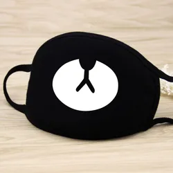 Fashionable Black Mouth Masks Outdoor Washable Windproof Earloop Anti Dust Funny Print Mask Protective Halloween Cosplay New マ