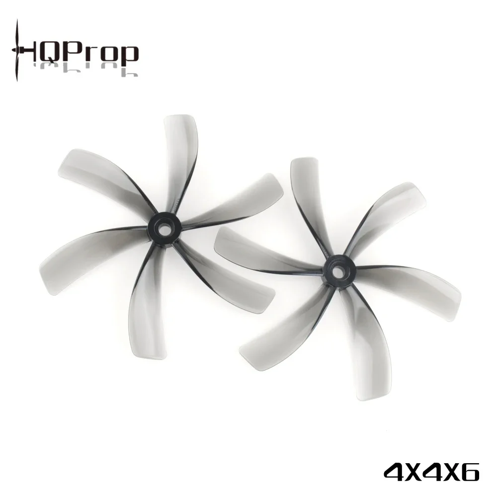 2-10paris HQProp Duct-4X4X6 6-blade CW CCW 4inch Cinewhoop FPV Propeller 5mm Shaft Poly Carbonate Grey For FPV Quadcopter Drones